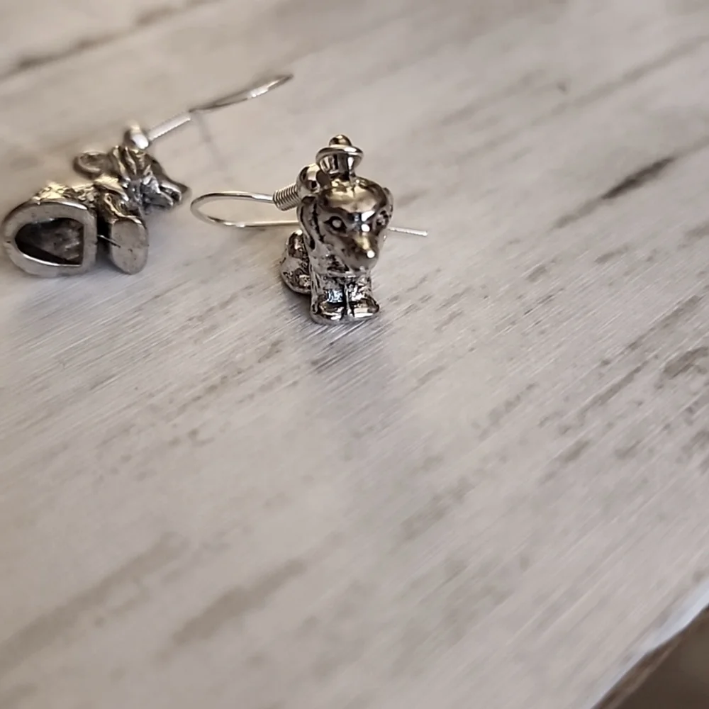 Dog Earrings 925S Post  ER - Picture 2 of 4